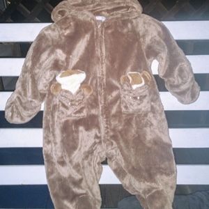 3-6 month plush bear snowsuit